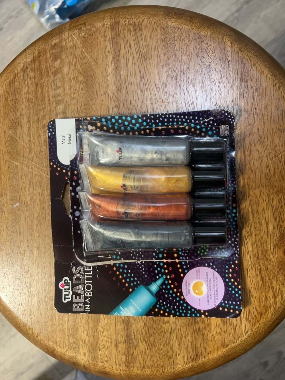 Tulip Beads in a Bottle Metal Dimensional Fabric Paint 4-Pack